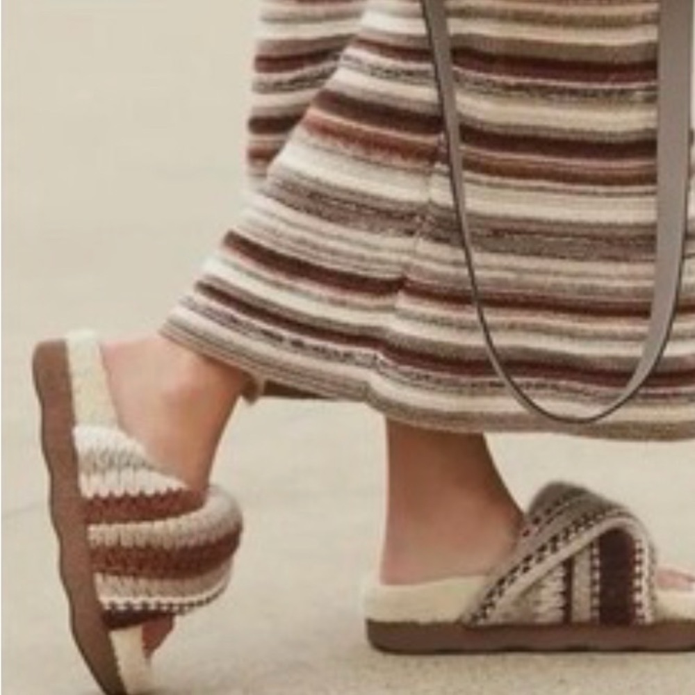 Chloe Women’s shearling, and cashmere  slides
